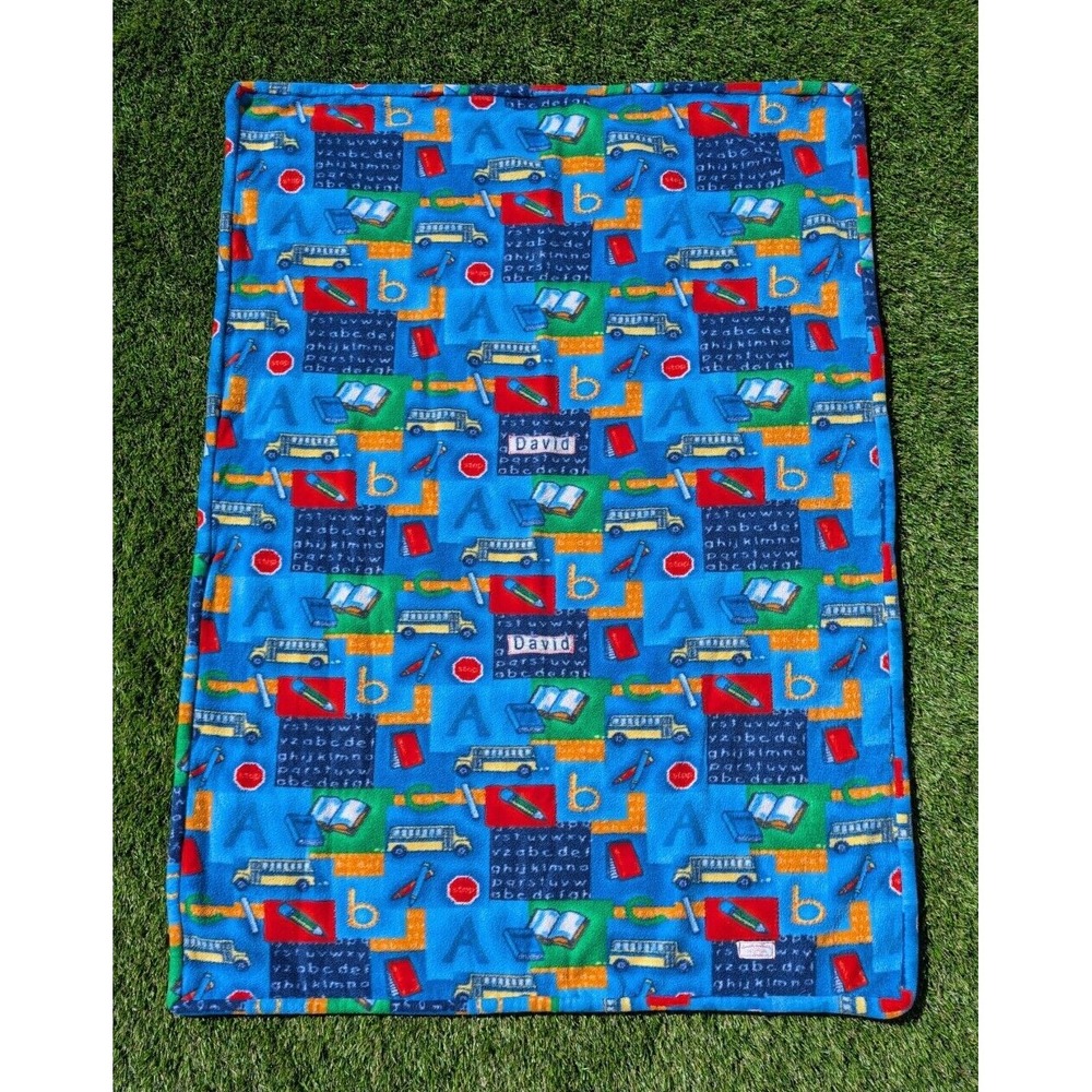 Handmade Children's Throw Blanket For‎ David  50" by 36" Soft Red Backing